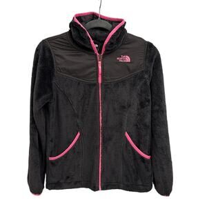 The North Face Zip Up Gray Pink Fleece Jacket Size Youth Girls Large (14/16)
